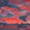 Tages Ende - Aquarell, Tusche - 30 x 40 cm 