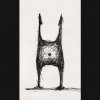 Beinbauch im Handstand - Tusche - 20 x 12-cm 
