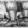 Mutter Erde - Tusche - 9 x 12 cm 