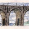 Die Bruecke III - Bleistift, Buntstift - 10 x 18 cm 
